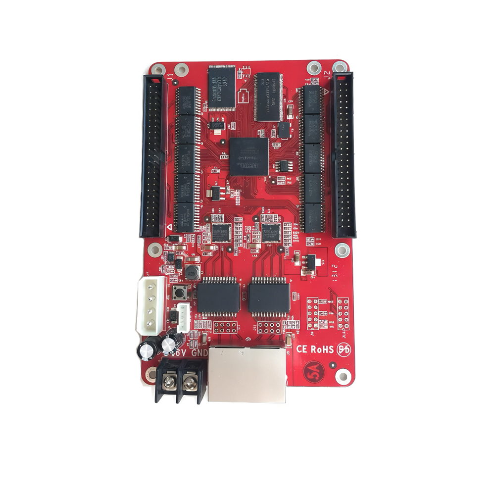 Colorlight A8 dual-mode LED receiving card with dual RJ45 gigabit ports, red circuit board, 256×256 pixels load for LED display control