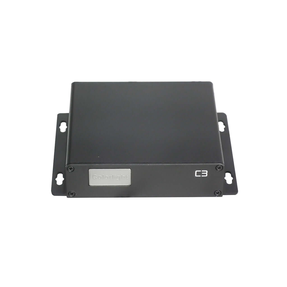 Colorlight C3 asynchronous LED sending box front view black metal enclosure