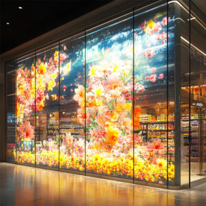 Cost‑effective holographic transparent LED screen main product front view