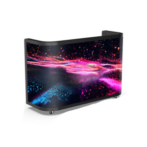 Indoor LED front desk screen front view for reception counter advertisement