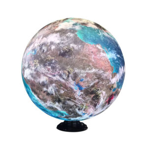 LED Sphere Screen main view, 360 degree globe LED display showing earth map for immersive brand showcase